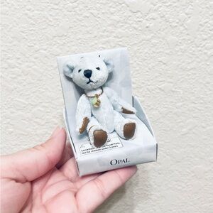 Vtg Russ Berrie mini bear birthday month October birthstone nib 3”